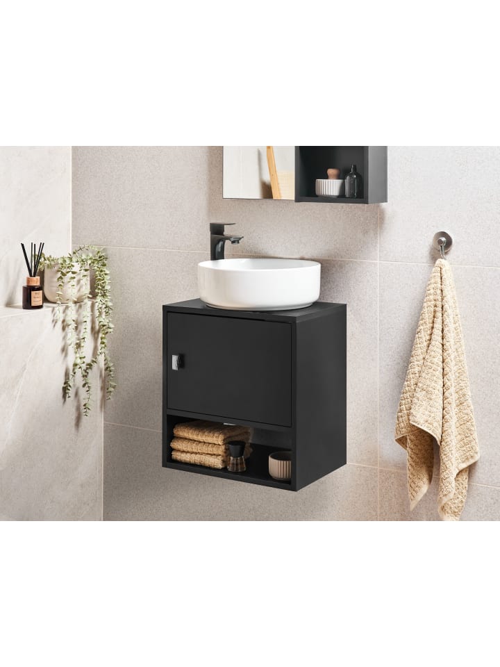 Beliani Waschbeckenunterschrank LIMERIA in Schwarz - (W) 45 x (H) 47 x (L) 30 cm günstig kaufen onesize
