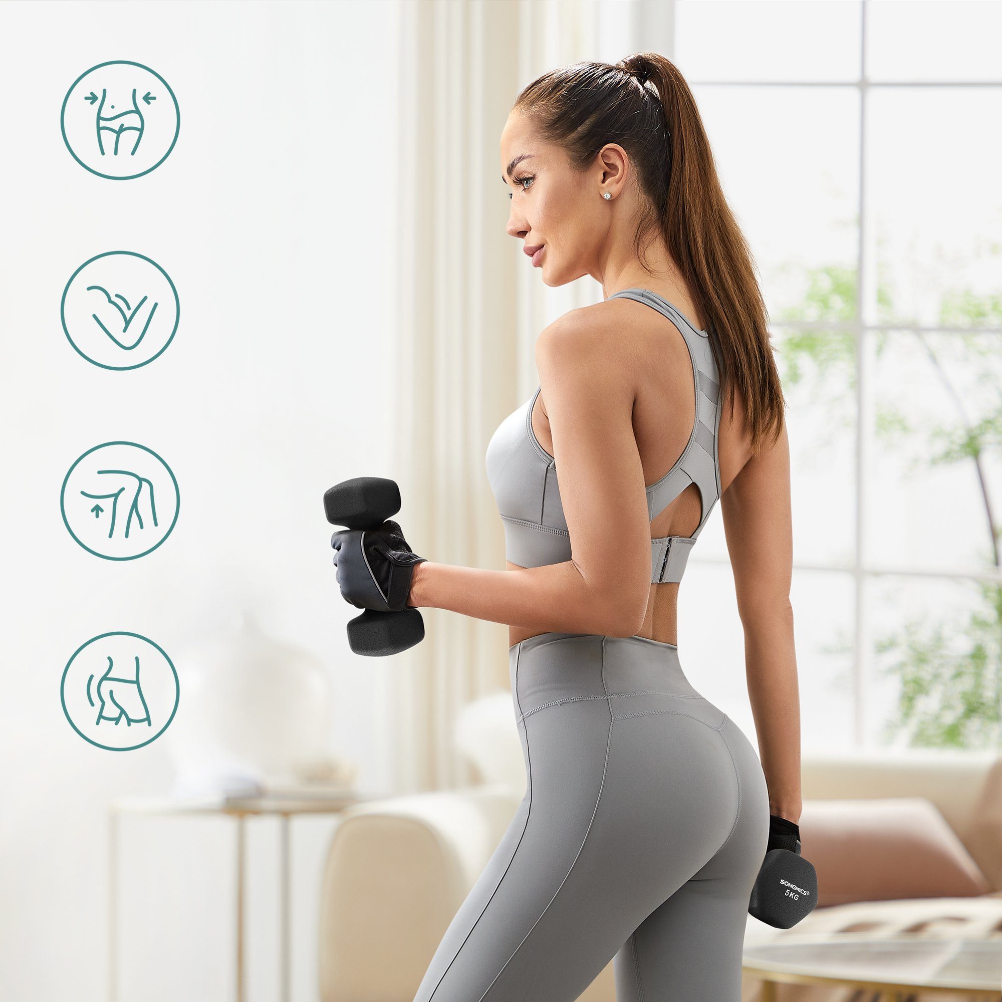 SONGMICS Hantel-Set, (Set), Kurzhantel Set 12kg+10kg, Krafttraining