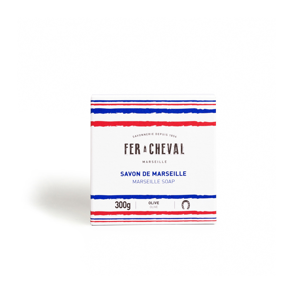 fer à cheval SAVON DE MARSEILLE A L'HUILE D'OLIVE PRESTIGE - FRENCH TOUCH 300G Savon Solide