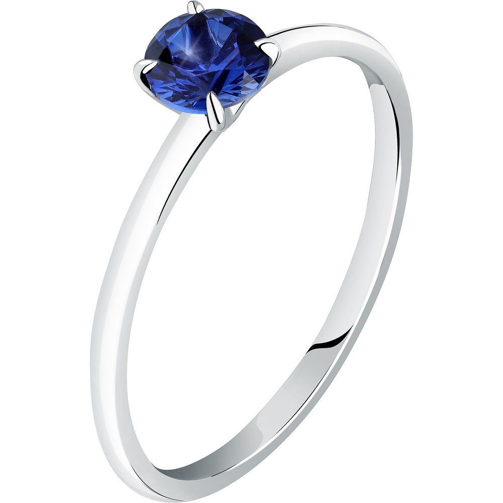 Live Diamond Bague pour femme 375 Or blanc recyclé bleu Bague