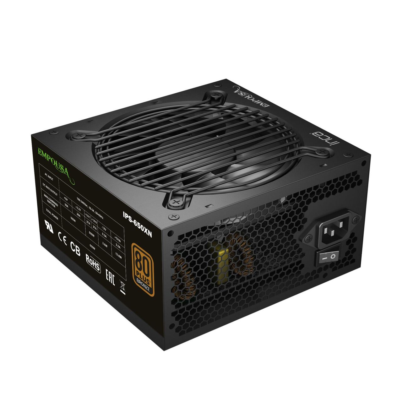 Inca 650W Bronze Netzteil für PC 120-mm-Lüfter mit Schutzfunktionen Schwarz