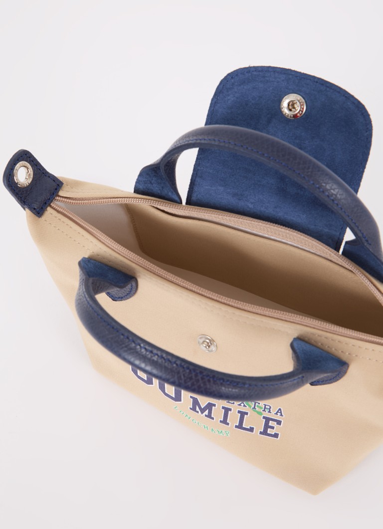 Geantă Longchamp Le Pliage Collection XS cu detalii din piele