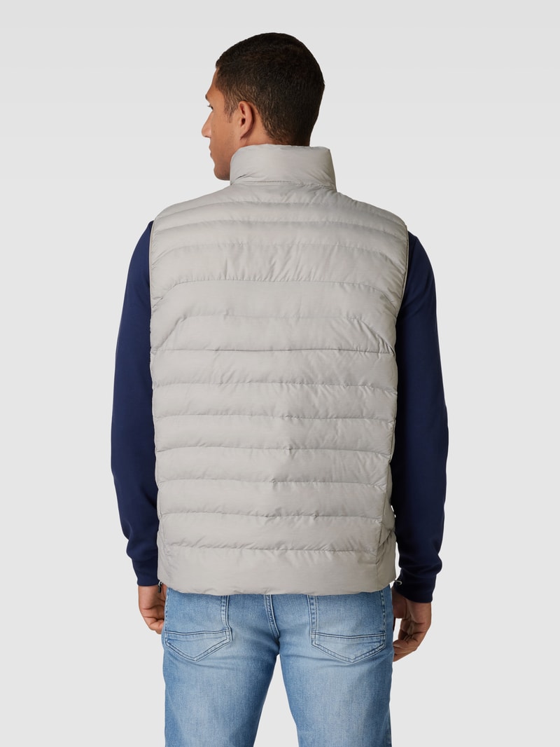 Steppweste mit Label-Stitching Modell 'TERRA' in offwhite