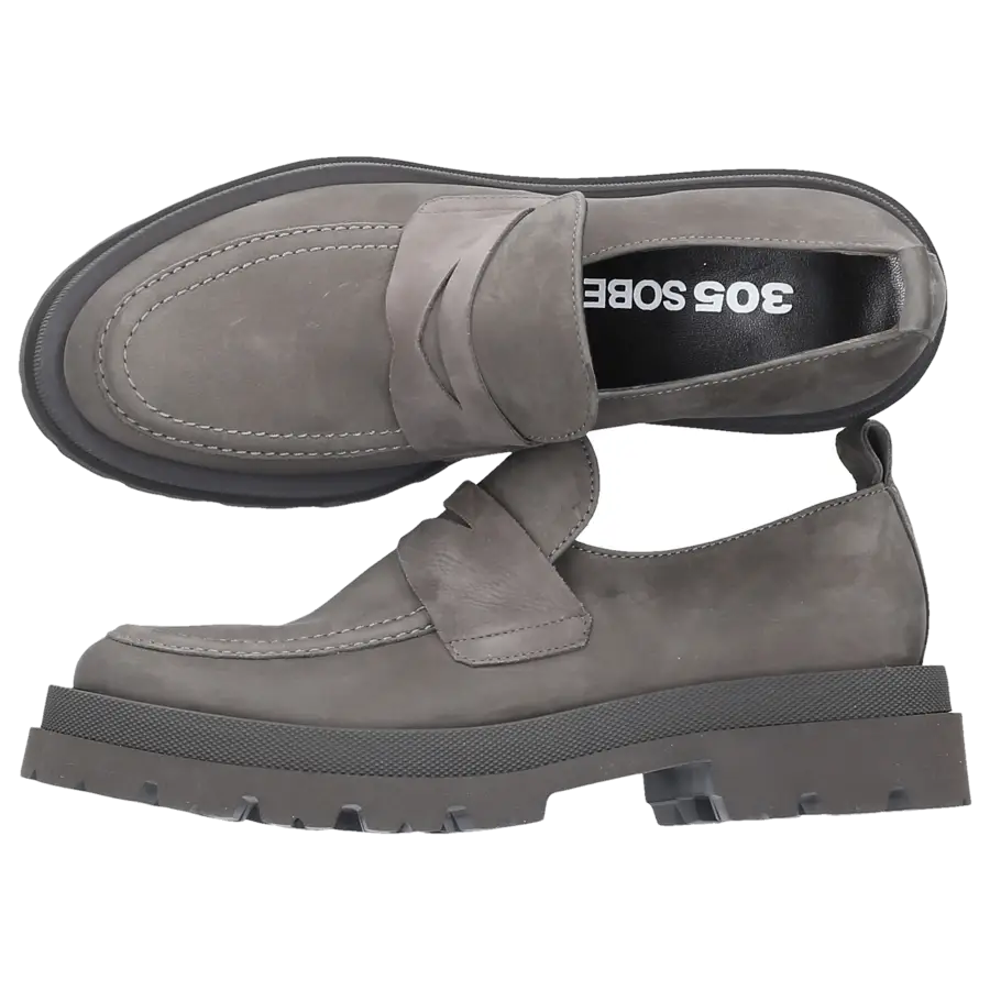 305 SOBE - Loafer HUSKIE Nubukleder - grau