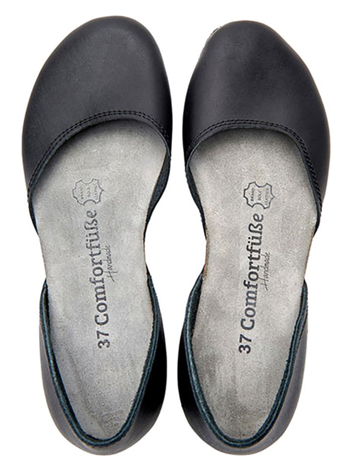 Comfortfusse Leder-Ballerinas in Schwarz günstig kaufen
