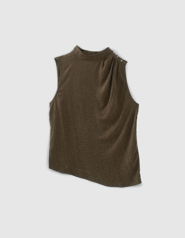 Top lichen jacquard motif army vibes Femme