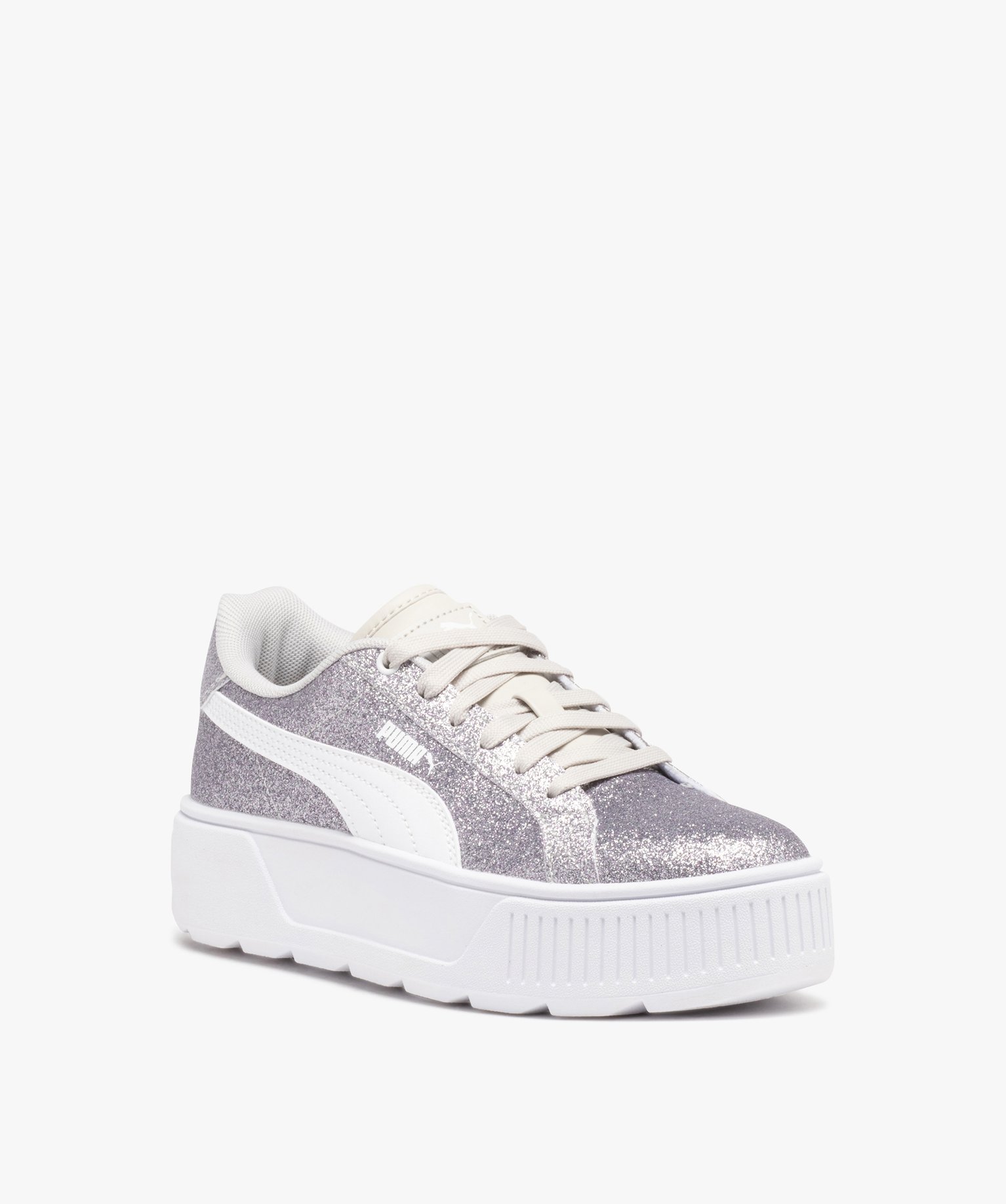 Baskets femme pailletées à semelle plateforme - Puma argent | GEMO