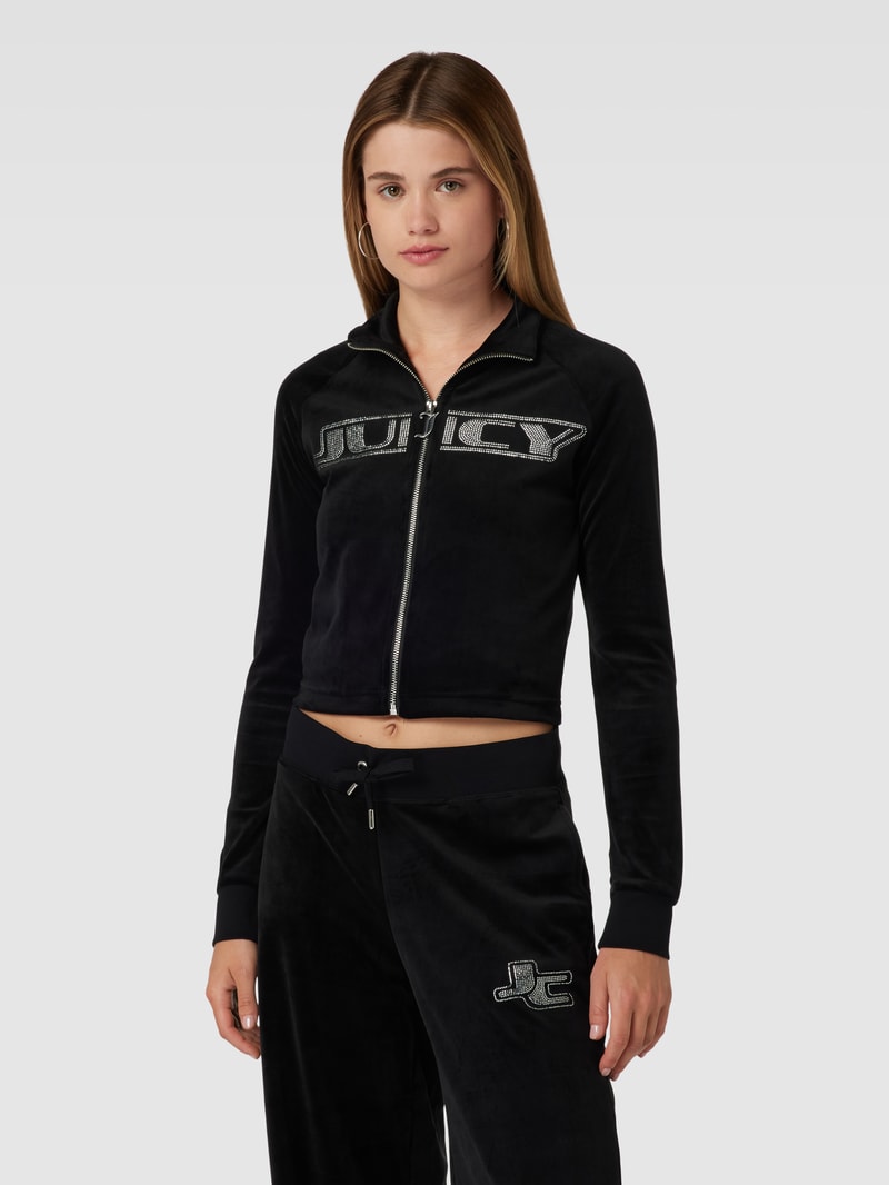 Sweatjacke mit Stehkragen Modell 'LELU' in schwarz