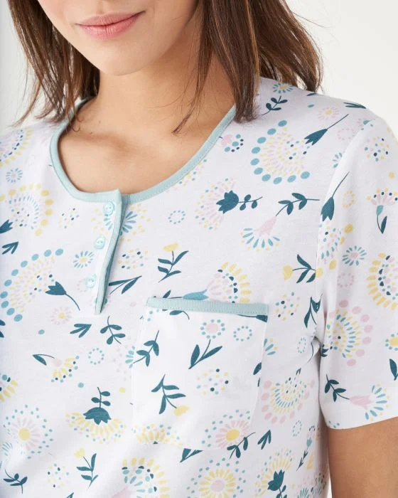 Chemise de nuit maille jersey coton peigné