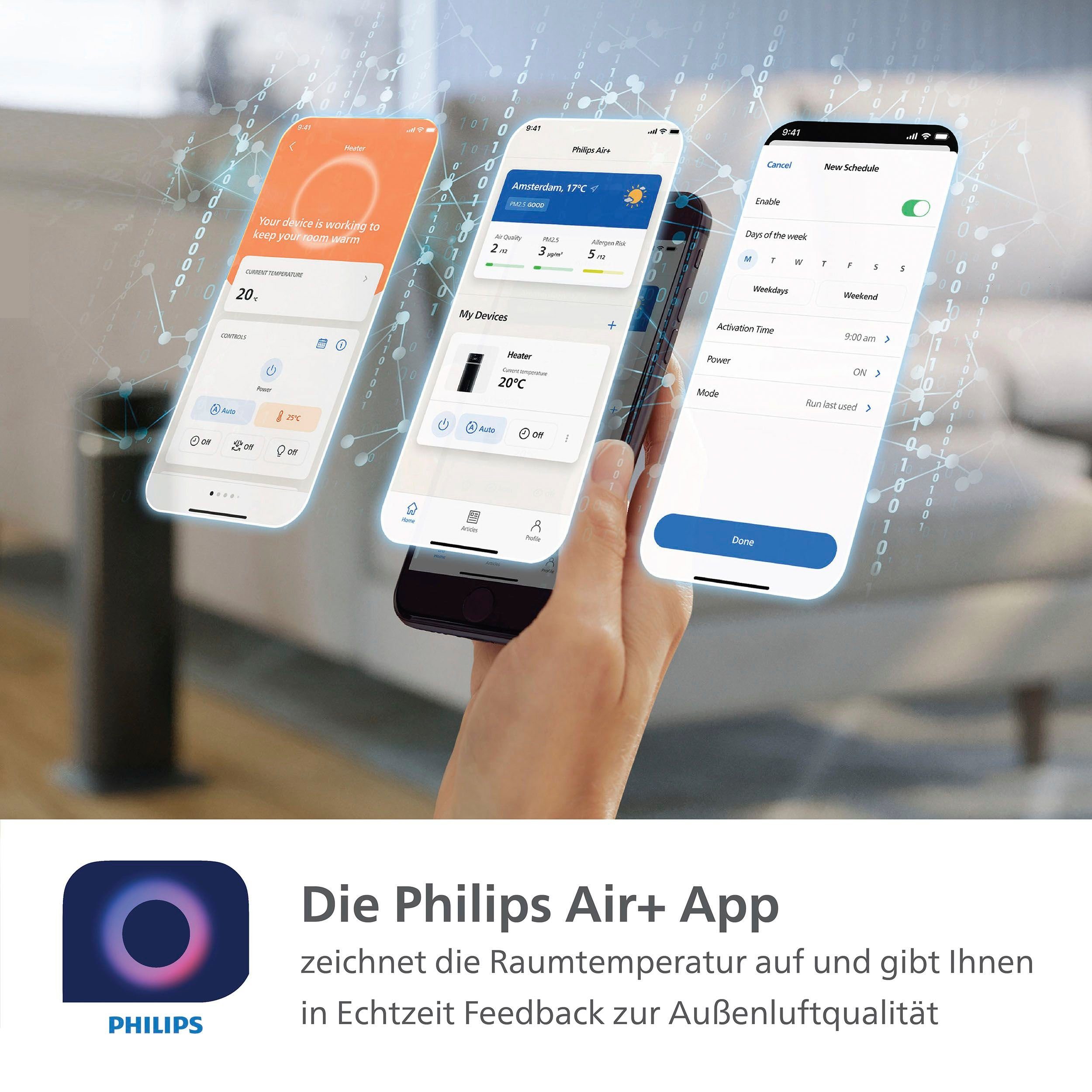 Philips Heizlüfter CX5120/11, 2000 W, Energiesparheizer 5000 Series, 5 integrierte Sicherheitsfunktionen