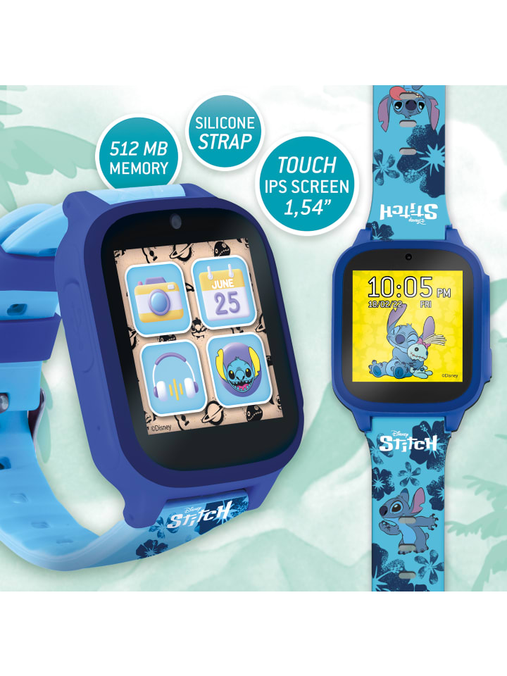 LISCIANI Disney Stitch Smartwatch Digitaluhr mit Kamera und Spielen in blau günstig kaufen onesize