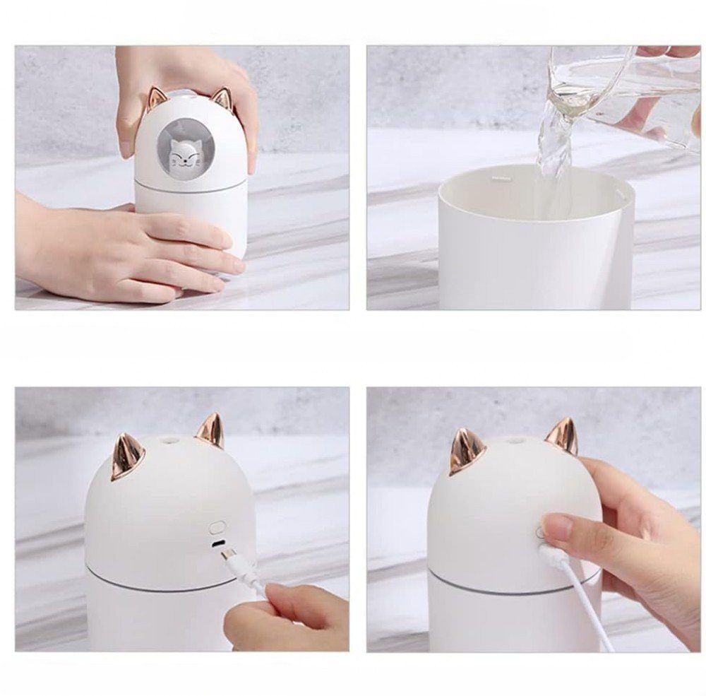 MOUTEN Diffuser Tragbarer kleiner Luftbefeuchter, 300 ml Mini Cool Mist