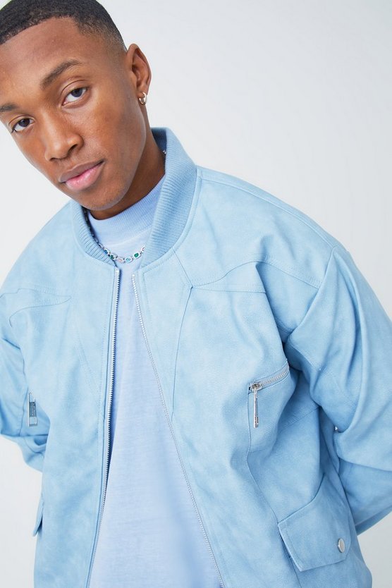 Bomberjacke mit PU-Detail