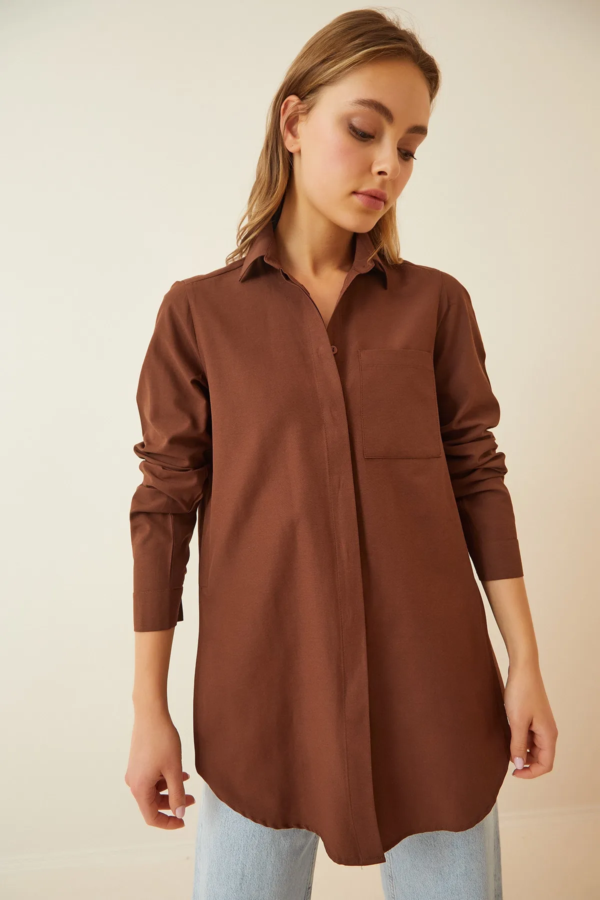 Happiness İstanbul  Hemd - Braun - Relaxed Fit