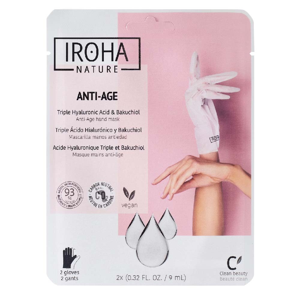 iroha ANTI-ÂGE - Acide Hyaluronique Triple, Niacinamide et Bakuchiol - CLEAN BEAUTY Gants