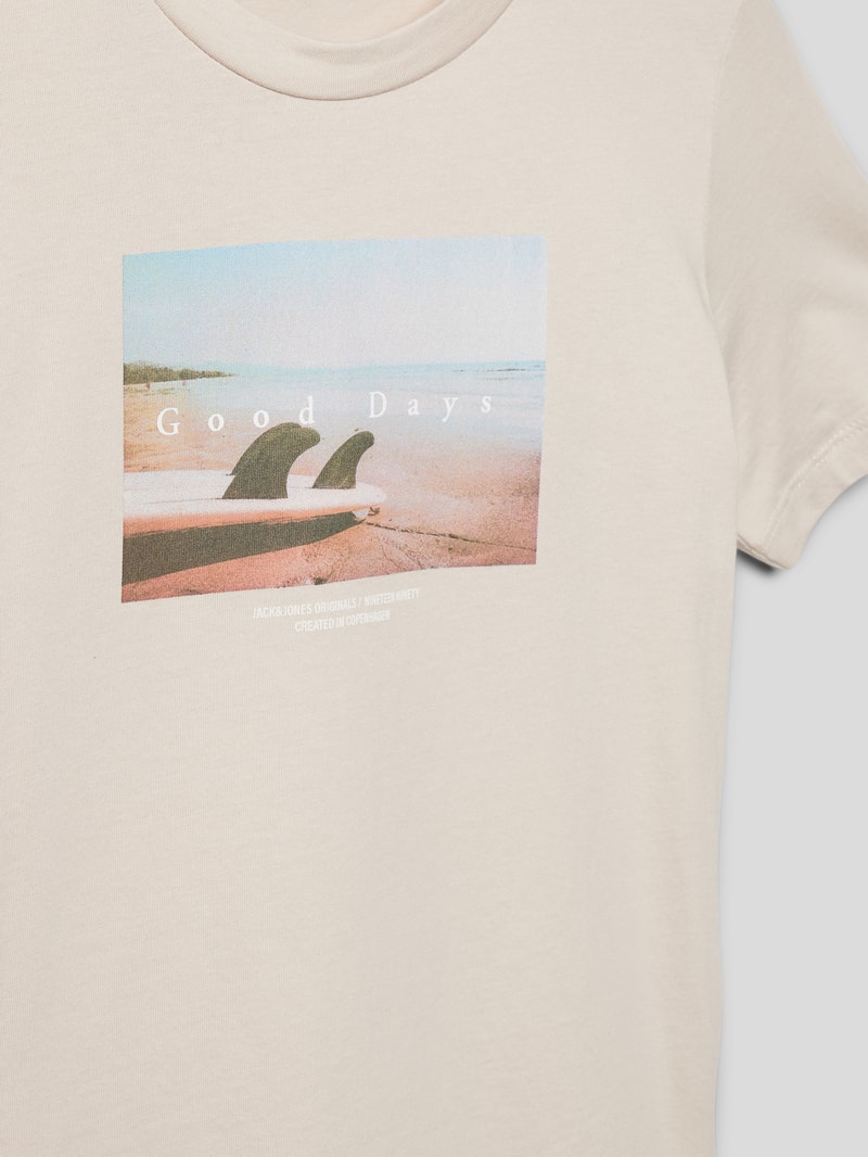 T-Shirt mit Motiv-Print Modell 'COPENHAGEN' in ecru
