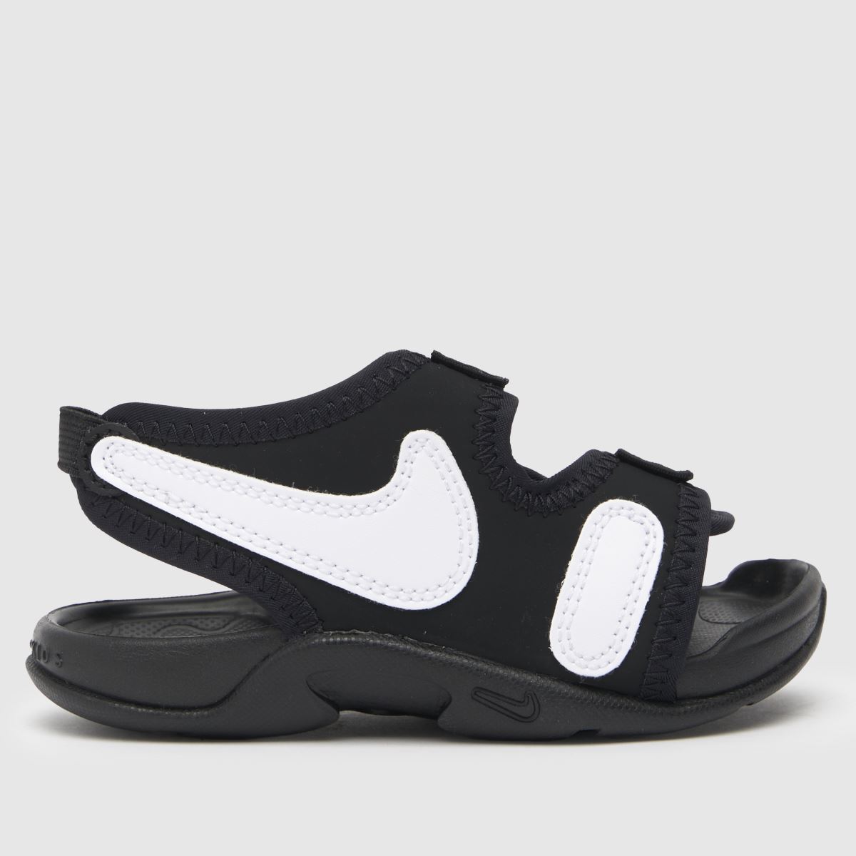 Nike svarta och vita Sunray Adjust 6 sandaler för småbarn