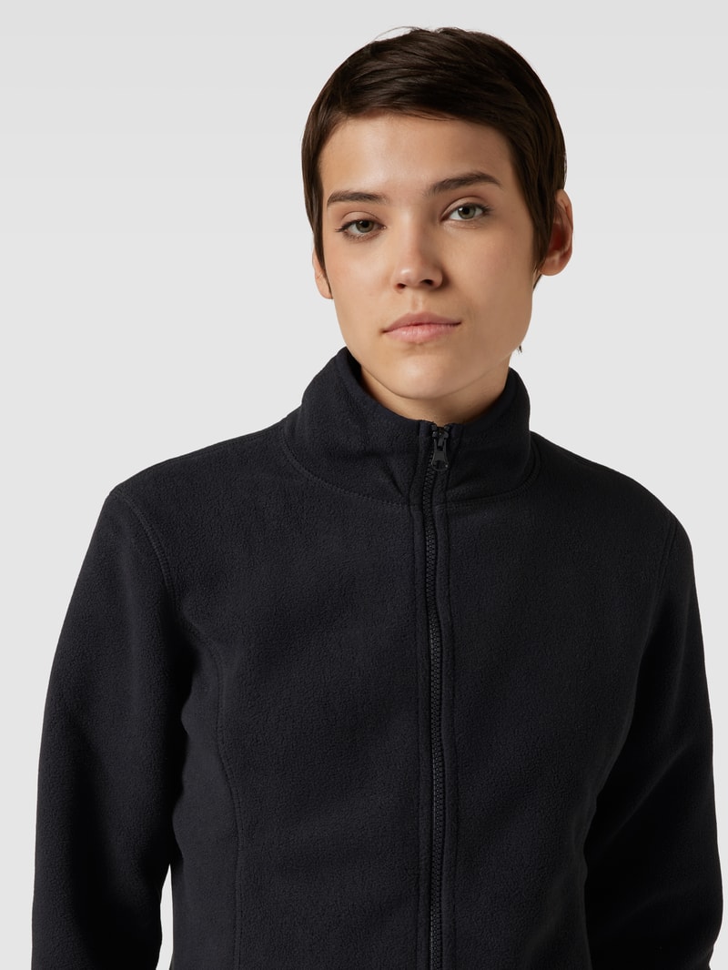 Fleecejacke mit Zweiwege-Reißverschluss in schwarz