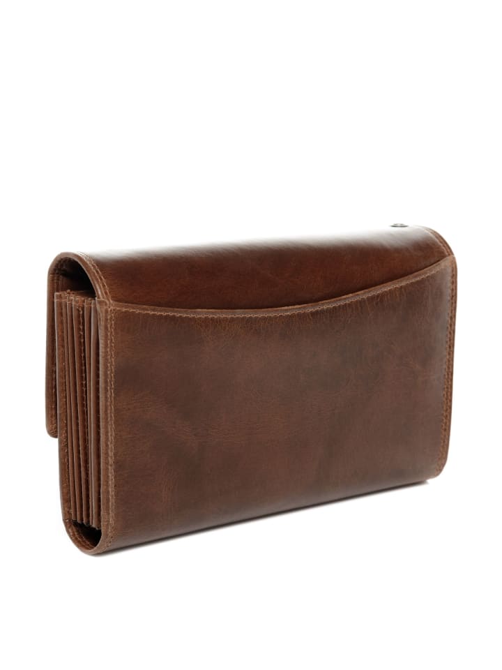 SID & VAIN Leder-Geldbörse echt Leder Kellner Geldbörse groß hell-braun LOU in braun günstig kaufen onesize