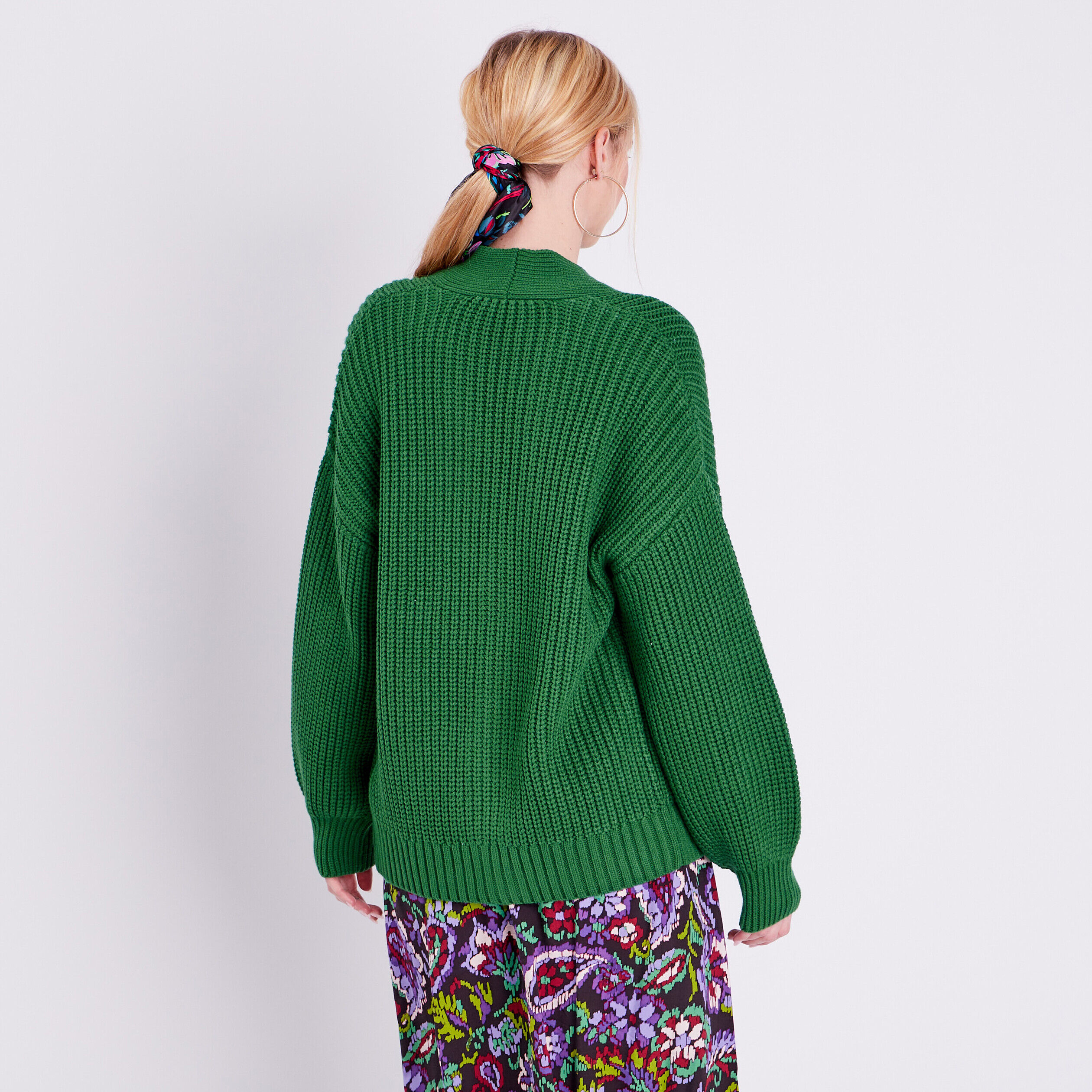 Gilet manches longues vert femme | Cache Cache