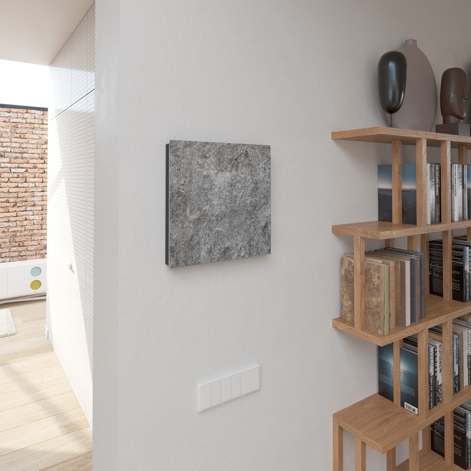 Primedeco Schlüsselkasten Magnetpinnwand und Memoboard mit Glasfront Motiv Dunkle Steintextur (1 St)