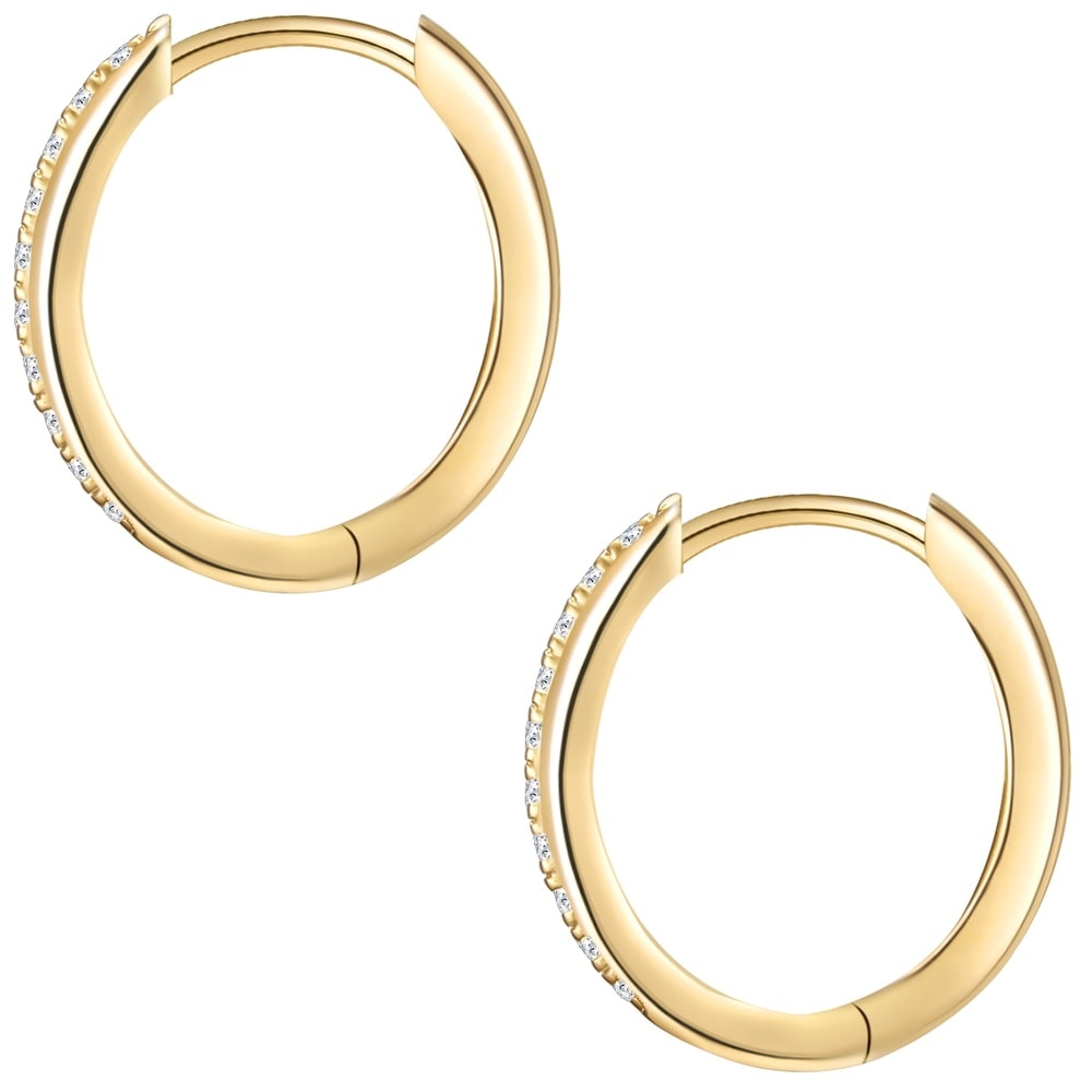 Glanzstücke München Créoles en argent Argent sterling Oxyde de zirconium (CZ) en Or jaune Boucles d'oreilles