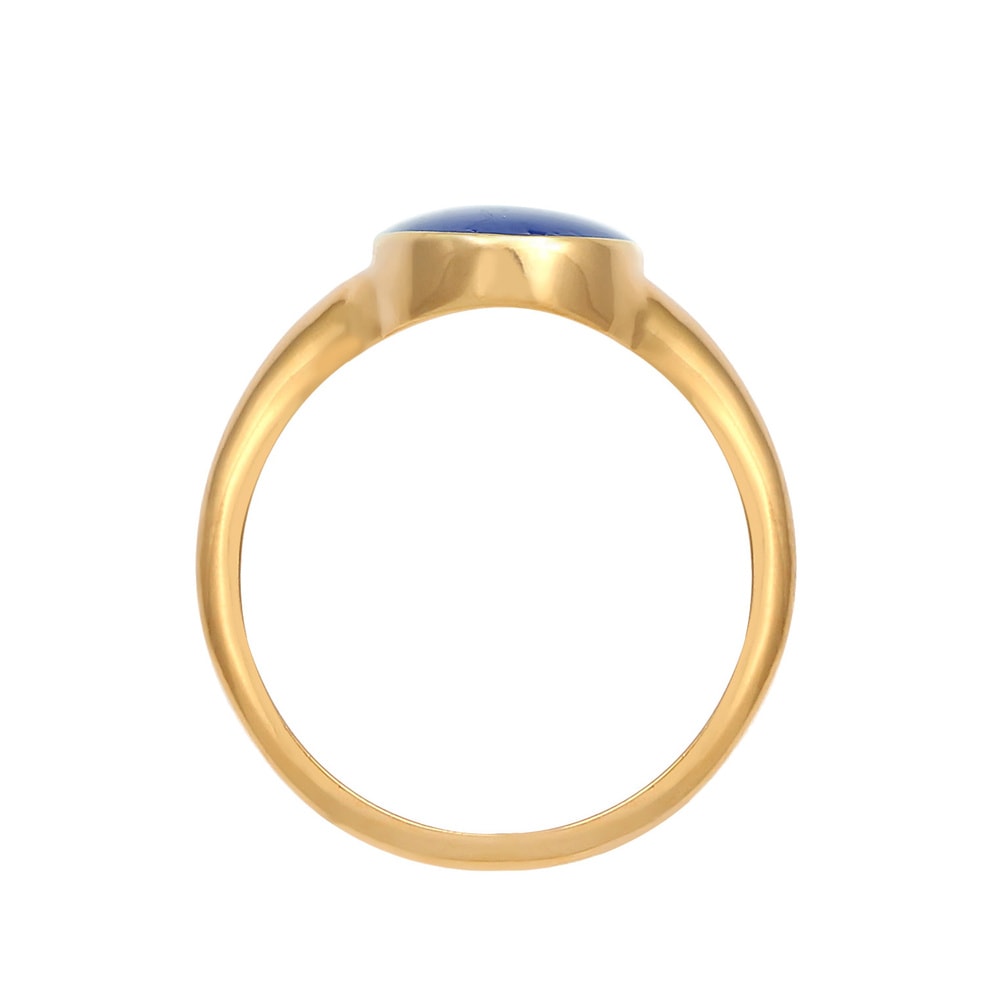 Elli Elli Bague Bague Signet pour Femme Ovale Classique avec Émail en Argent Sterling  Bague