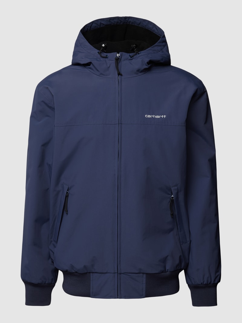 Jacke mit Label-Stitching Modell 'SAIL' in marineblau