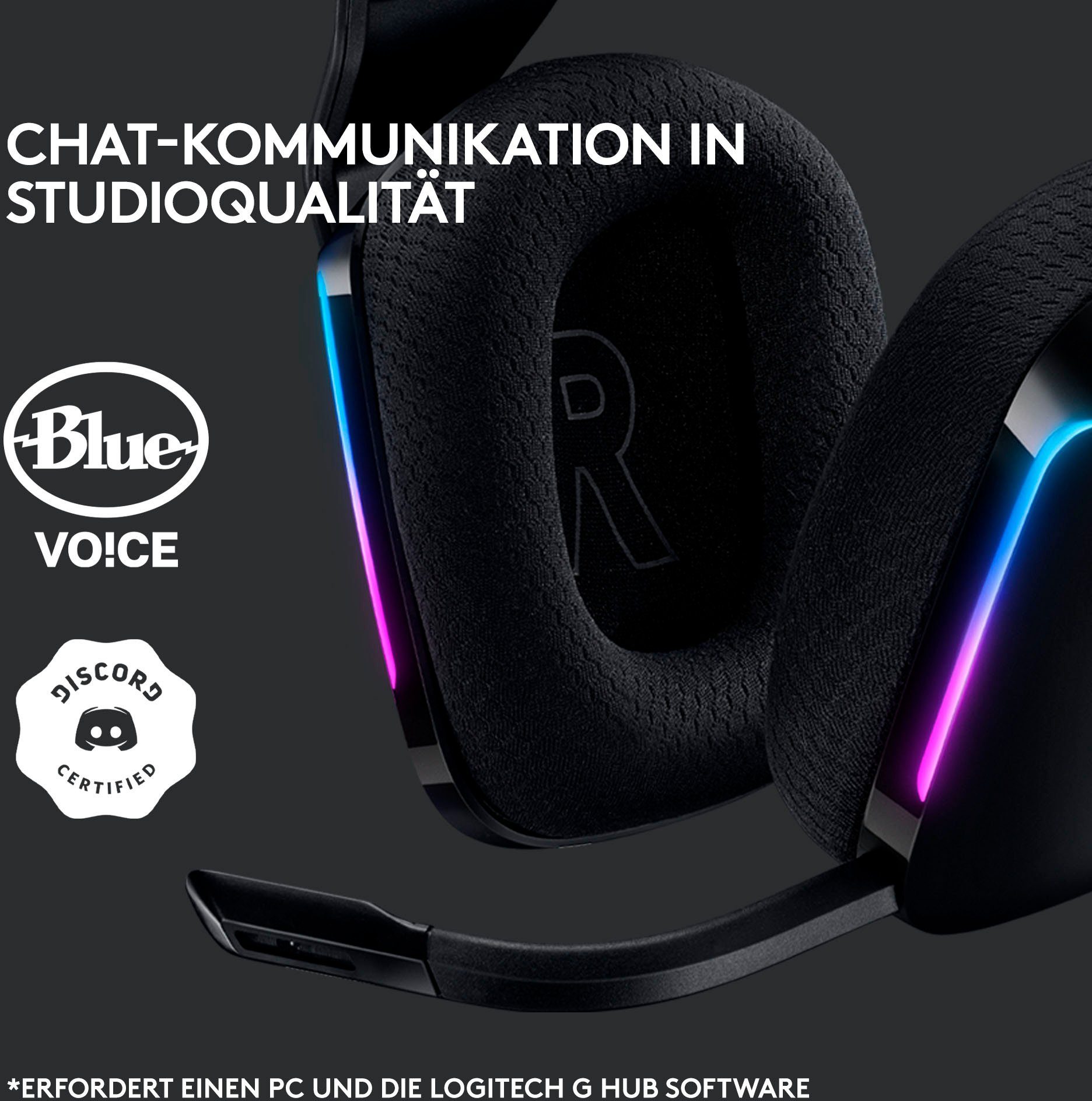 Logitech G G733 LIGHTSPEED Wireless RGB Gaming-Headset (Mikrofon abnehmbar, WLAN (WiFi)