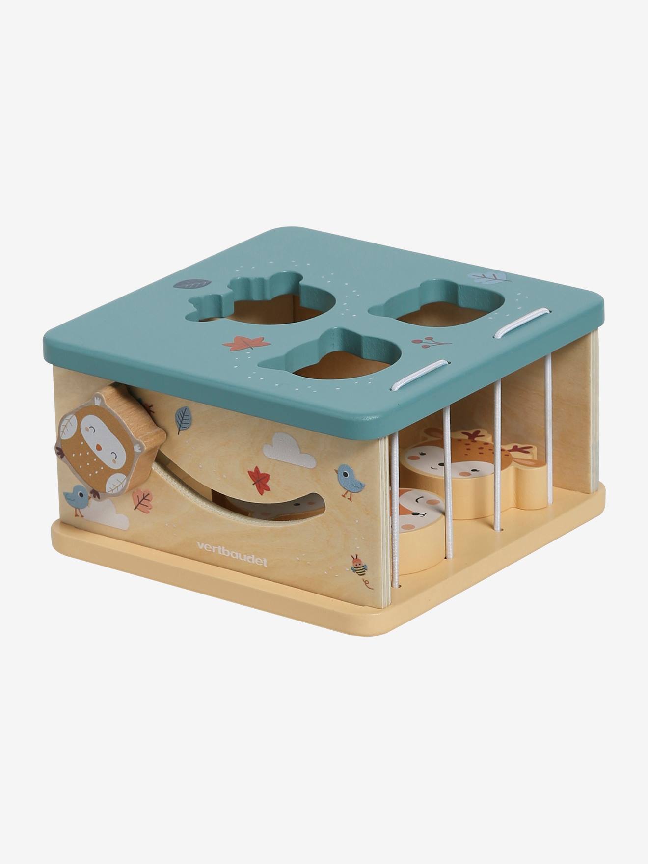 Vertbaudet Baby Steckspiel WALDFREUNDE aus Holz FSC - blau