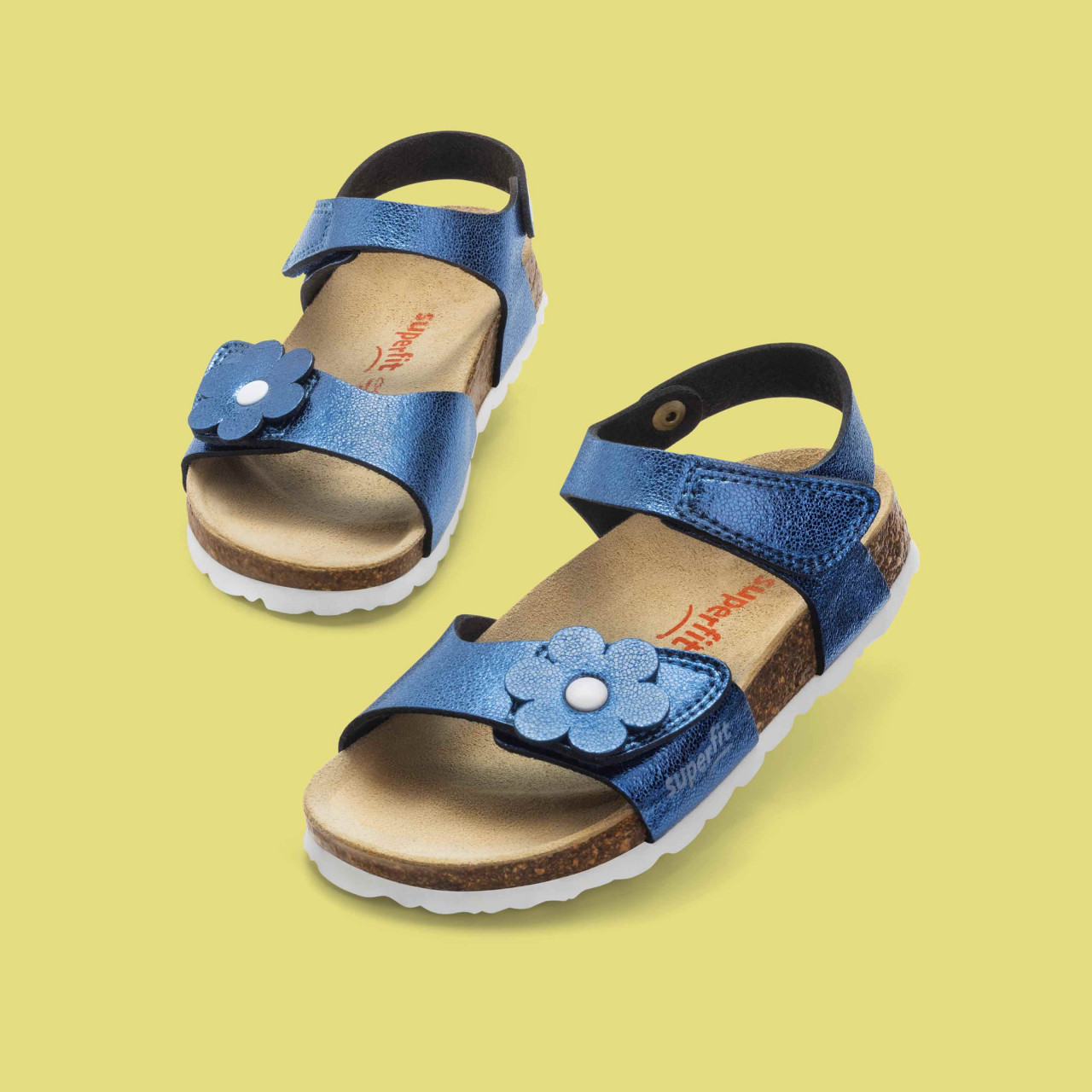 FUSSBETTPANTOFFEL - BlauSandale mit Klettverschluss