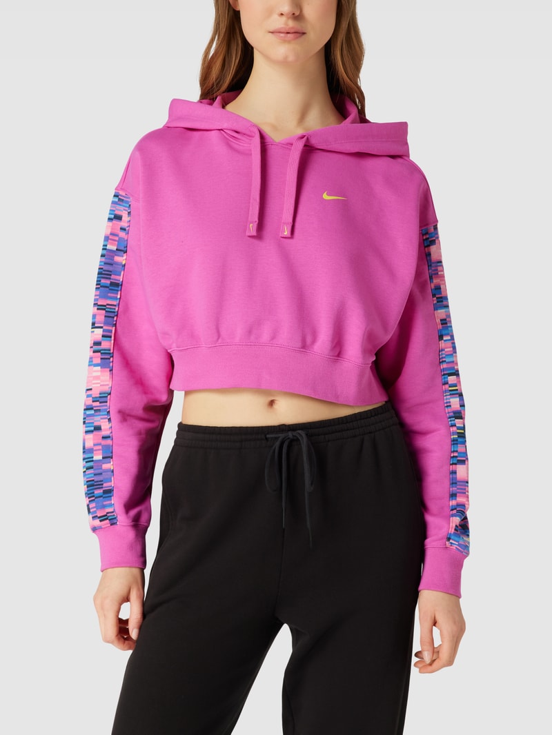 Cropped Hoodie mit Logo-Details in pink