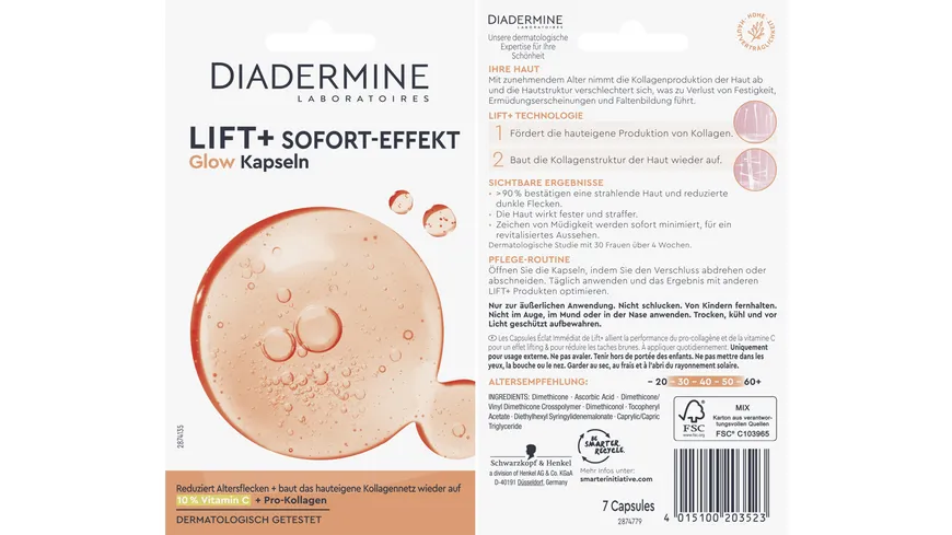 DIADERMINE Lift+ Kapseln Sofort-Effekt