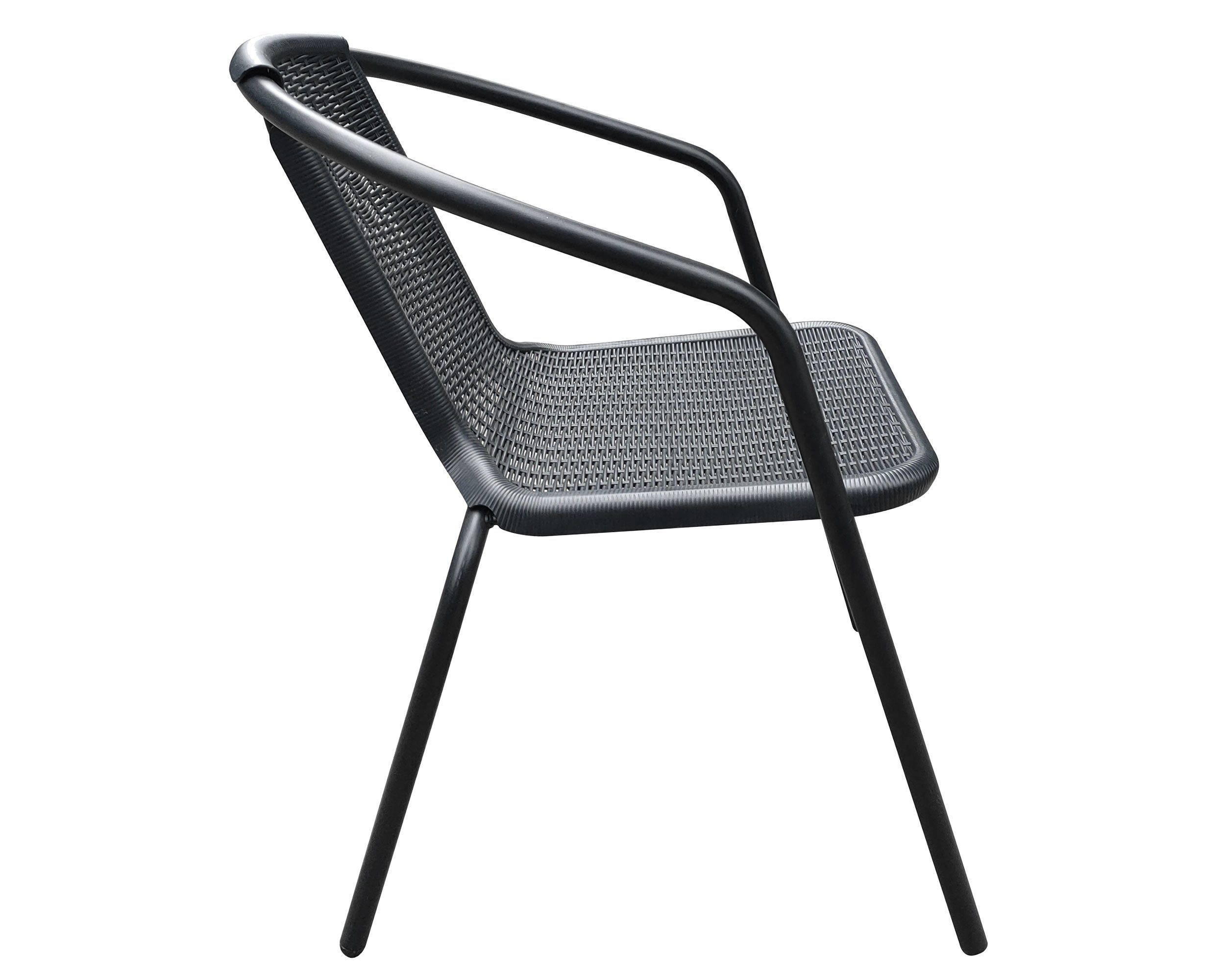 LC Garden Stapelstuhl LC Garden Garvista 8er Set Stapelstuhl 56x62x72cm schwarz Gartenstuhl Terassenstuhl