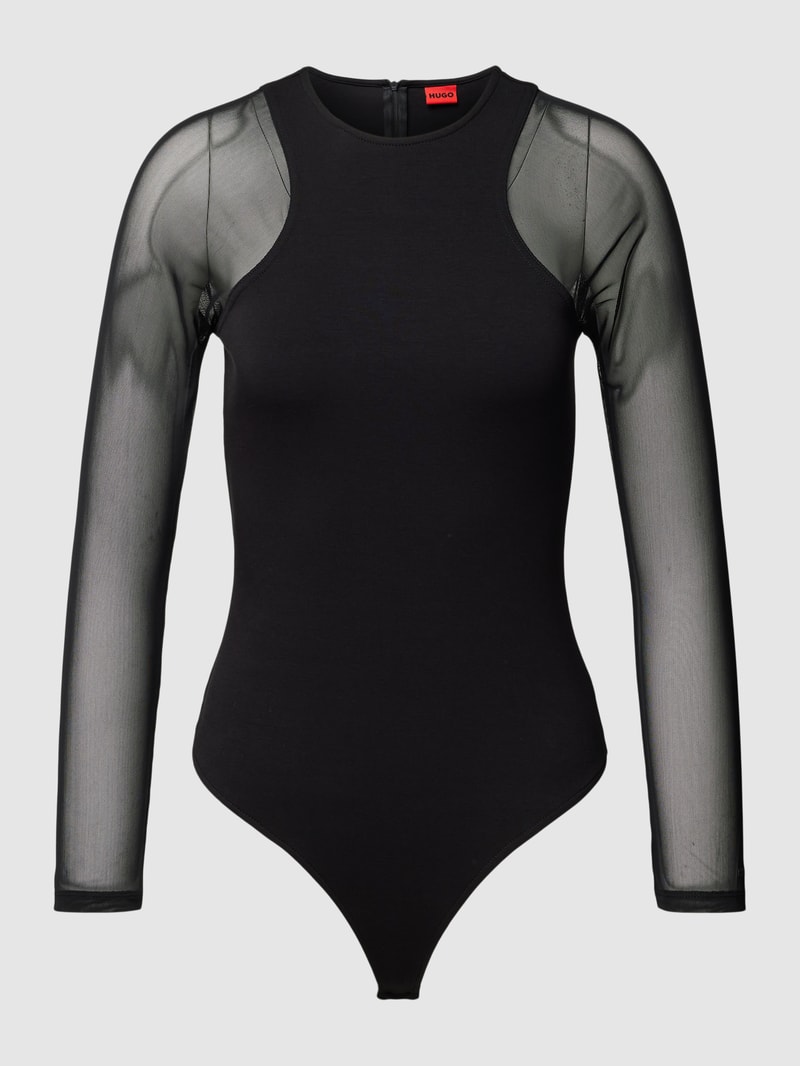 Body mit langen Ärmeln Modell 'Nimarina' in schwarz