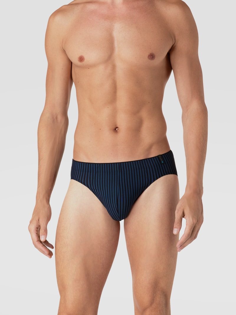 Slip mit Streifenmuster Modell 'Supermini' in dunkelblau