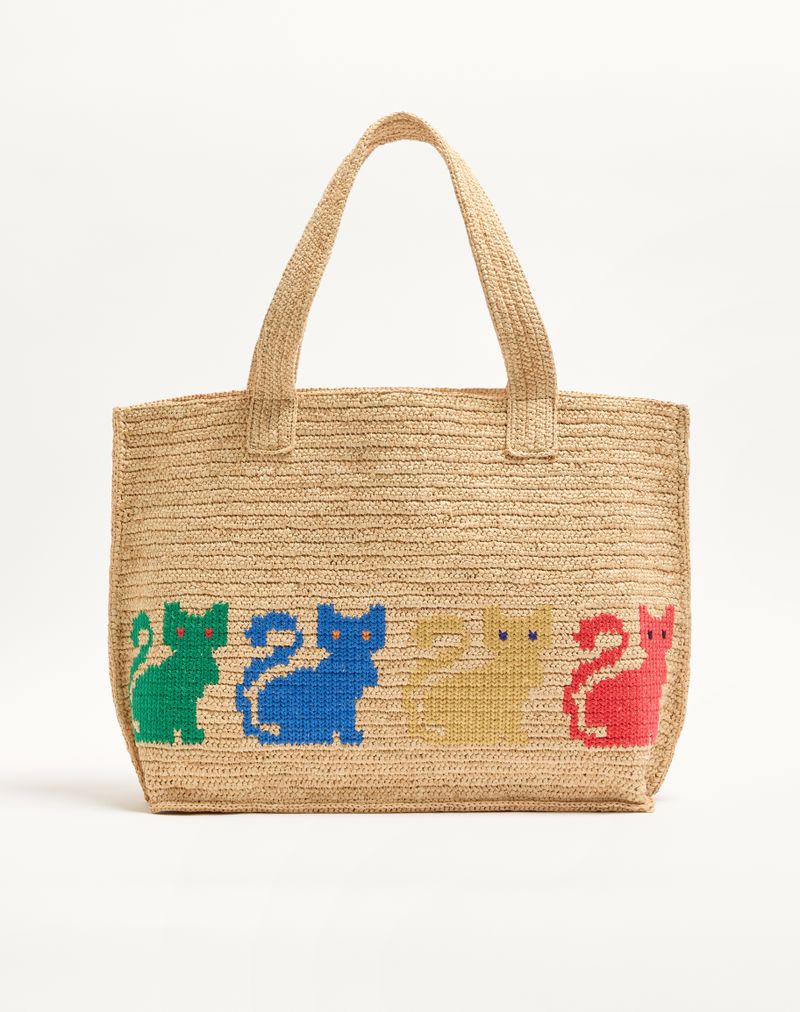 Valentino Garavani Raffiachat Stor Raffia indkøbstaske