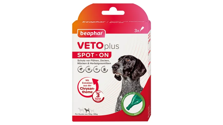 beaphar VETOplus Spot-On Hunde von 15kg-30kg Insektenschutzmittel 6 ml