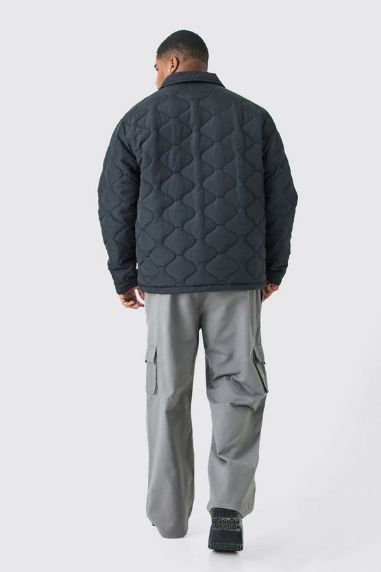 Plus gesteppte Jacke mit Kragen
