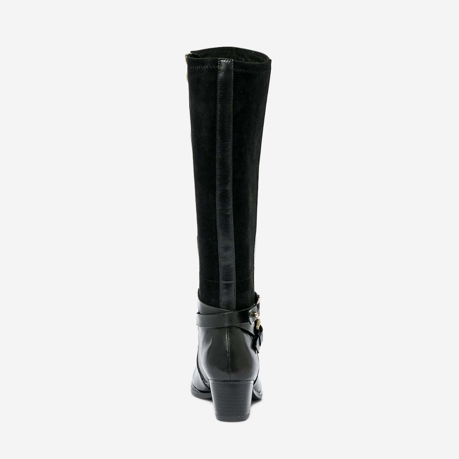Botte CAPRICE noire en cuir et textile