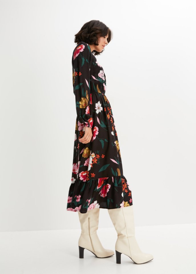 bedrucktes Midikleid aus nachhaltiger Viskose