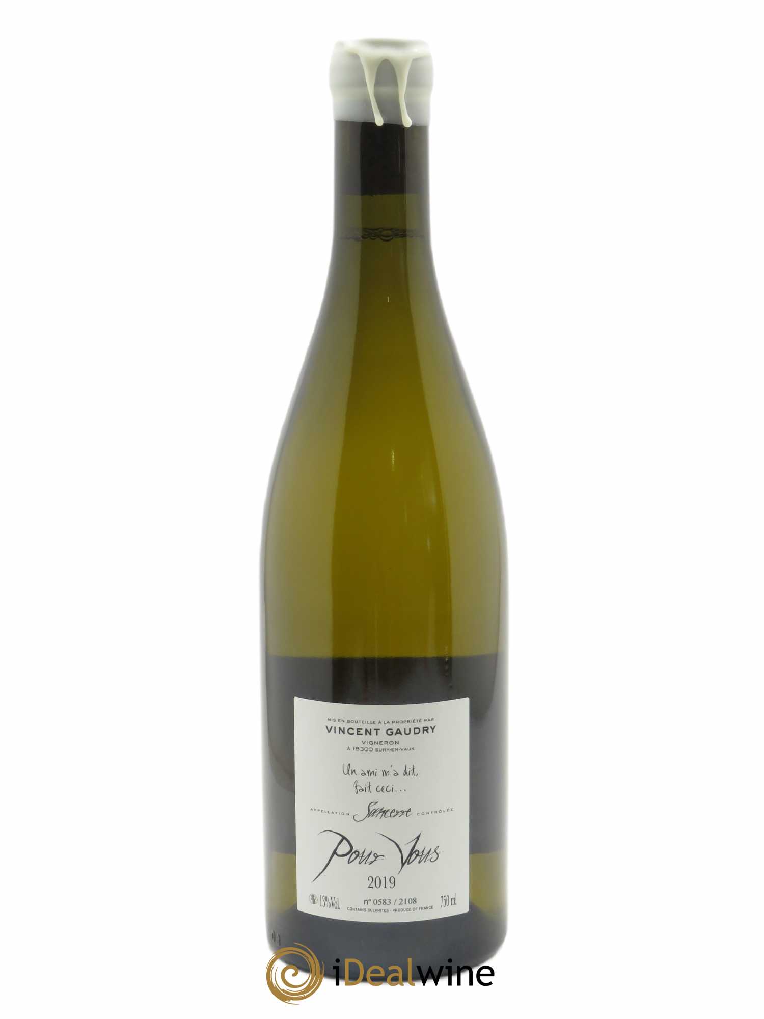 Sancerre Pour Vous Vincent Gaudry  2019 - Lot de 1 Bouteille