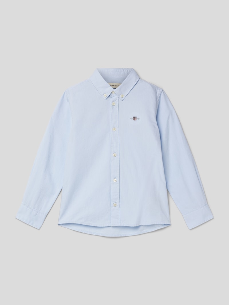 Hemd mit Label-Stitching Modell 'SHIELD' in blau