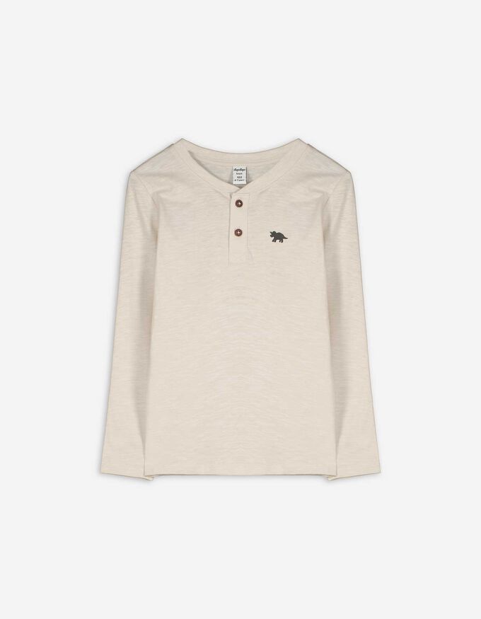 Langarmshirt - Henley-Ausschnitt
