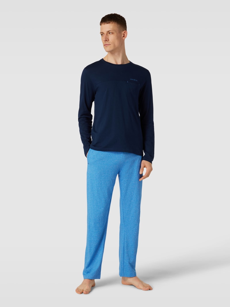 Pyjama-Hose mit Allover-Muster in hellblau