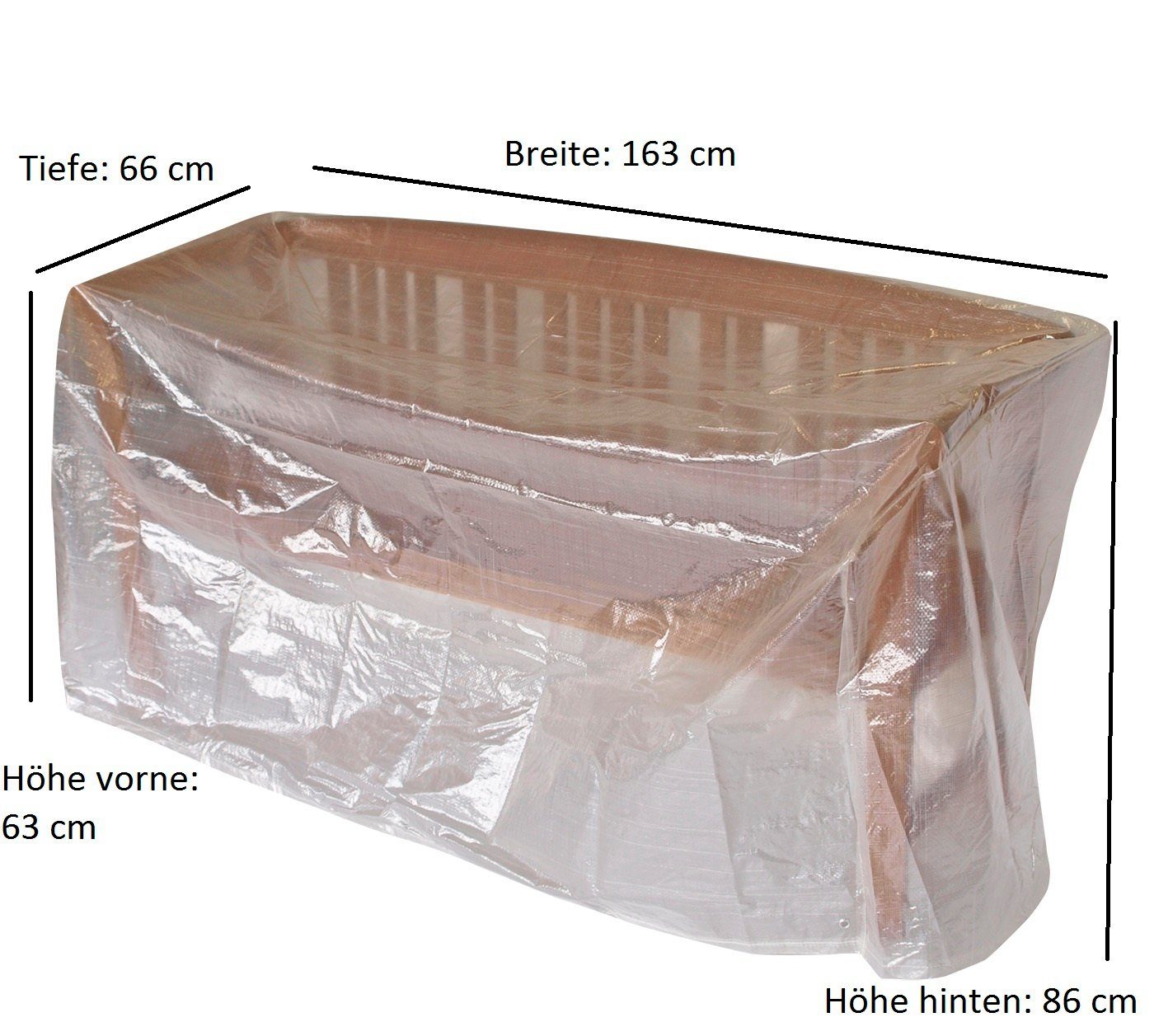 DEGAMO Gartenmöbel-Schutzhülle (1-St), für Gartenbank 3-sitzer 163cm, PE transparent, reißfest und formstabil
