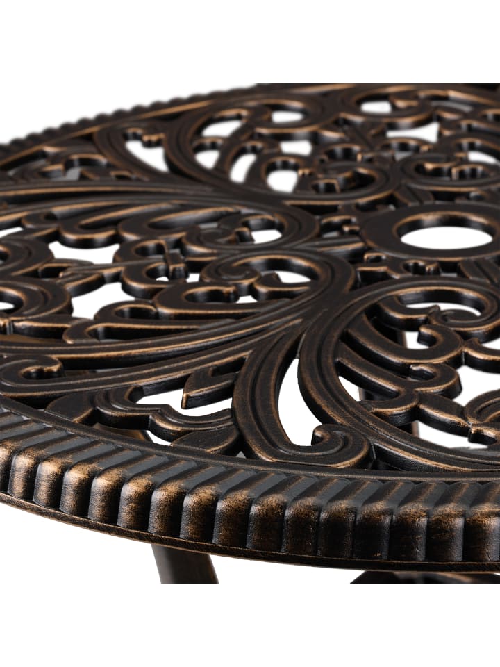 relaxdays Gartentisch in Schwarz/ Bronze - (H)53 x Ø 53 cm günstig kaufen onesize
