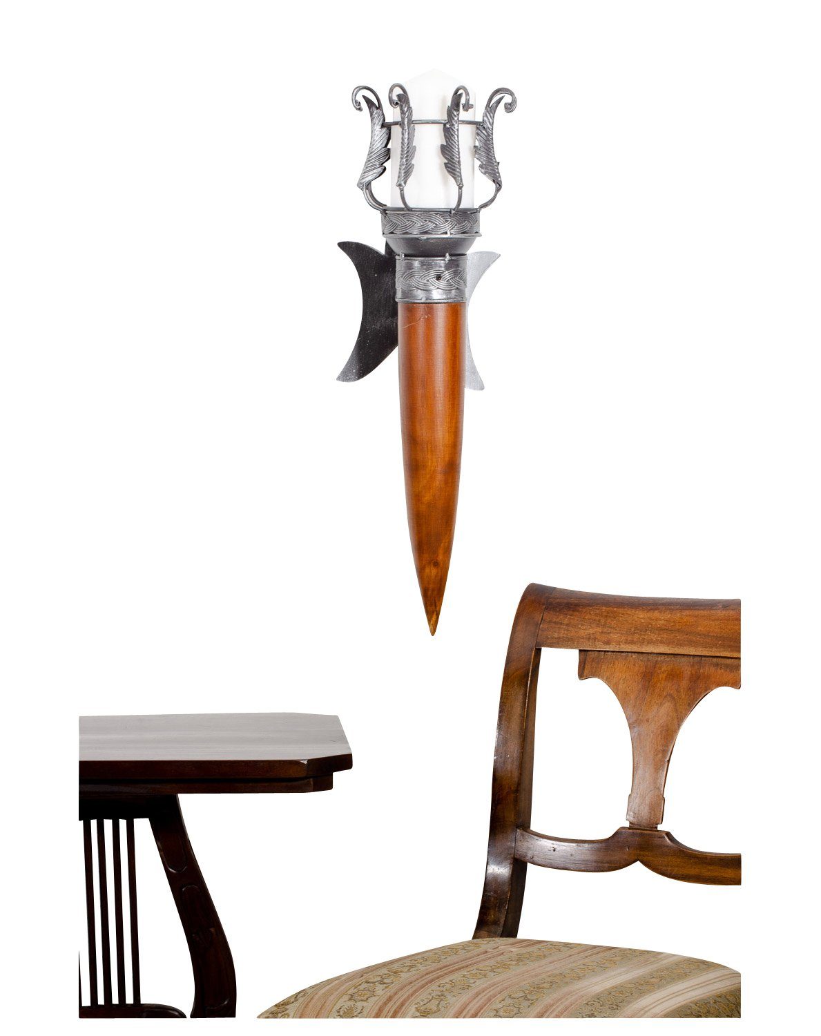 Aubaho Kerzenständer XL Wandleuchter Wandfackel Kerzenhalter Fackel Mittelalter Burgfackel