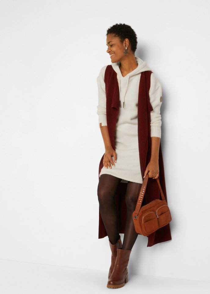 Strickkleid mit Kapuze