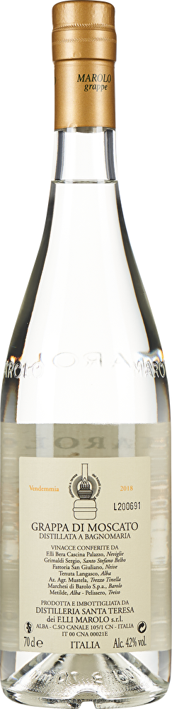 Marolo Grappa di Moscato 0,7 Liter im Geschenkkarton